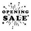Opening Sale Shopping with Fireworks Stars Promotion Marketing Banner Poster. Advertising Ads for new retail shop e-commerce