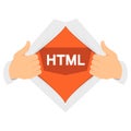 Opening shirt HTML 5 vector illustration