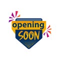 opening soon banner template. opening soon ribbon label sign Royalty Free Stock Photo