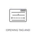 Opening tag and closing tags linear icon. Modern outline Opening