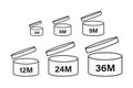 After Opening Use Icons. Expiration date symbols. Vector illustration