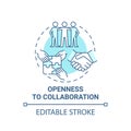 Openness to collaboration blue concept icon Royalty Free Stock Photo