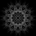 Openwork circular ornament. Decorative ornate pattern of curved lines. The image is made in black and white, monochrome