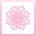 Openwork floral wreath. Laser cutting vector template for greeting cards.