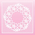 Openwork floral wreath. Laser cutting vector template for greeting cards.