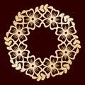 Openwork floral wreath. Laser cutting vector template.