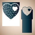 Openwork heart with gossamer. Royalty Free Stock Photo