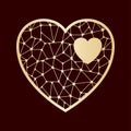 Openwork heart. Laser cutting template. Royalty Free Stock Photo