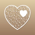 Openwork heart. Laser cutting template.