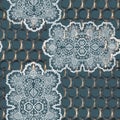 Openwork with lattice on gray background. Royalty Free Stock Photo