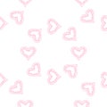 Openwork love vector. Seamless hearts pattern background Pink heart. Royalty Free Stock Photo