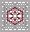 Openwork ornaments with grey, red lace