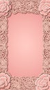 Openwork paper applique boarder frame on rose beige background