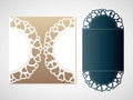 Openwork pattern of hearts. Vector Laser cutting template. Royalty Free Stock Photo