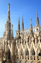 Openwork pinnacles at Milan Cathedral in Italy
