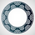 Openwork round frame with celtic motif. Laser cutting template.