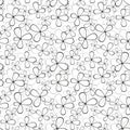 Openwork seamless black and white pattern abstract flowers. Decorative background. Vector illustration.
