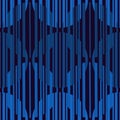 Openwork seamless pattern. Repeated hatched lines, overlapping circles surface print. Mixed texture geometric background
