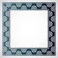 Openwork square frame with celtic motif. Laser cutting template.