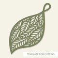 Leaf-shaped pendant with plant structure inside. Royalty Free Stock Photo