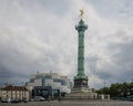 Opera Bastille and July Column in Place de la Bastille in Paris