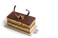 Opera cake on white background Royalty Free Stock Photo