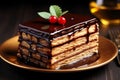 Opera Cake tasty dessert background