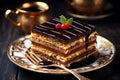 Opera Cake tasty dessert background