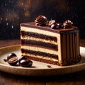 Opera Cake , traditional popular sweet dessert cake