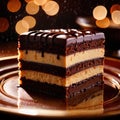 Opera Cake , traditional popular sweet dessert cake