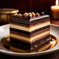 Opera Cake , traditional popular sweet dessert cake