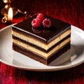 Opera Cake , traditional popular sweet dessert cake