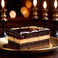 Opera Cake , traditional popular sweet dessert cake