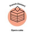 Opera cake. Vector illustration decorative design