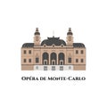 The Opera de Monte-Carlo in Monaco. An opera house and part of the Monte Carlo Casino. Attractive building landmark. European