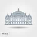Opera Garnier Paris France. Flat vector icon Royalty Free Stock Photo