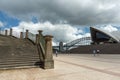 Opera House forecourt harbour bridge stone stairs Royalty Free Stock Photo