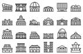 Opera house icons set outline vector. Architecture building