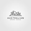 Opera house line art logo vector illustration, australian landmark illustration design Royalty Free Stock Photo