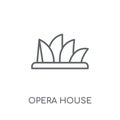 Opera house linear icon. Modern outline Opera house logo concept Royalty Free Stock Photo