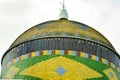 Dome of Manaus Opera House, Teatro Amazonas, on Amazon River, Brazil, with tiles showing Flag of Brazil