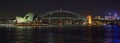 Sydney Harbor bridge at night Royalty Free Stock Photo