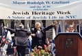 Fyvush Finkel, Robert Merrill, and Mayor Rudy Giuliani Celebrate Jewish Heritage Week in Manhattan in 1997