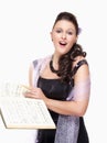 Opera Singer Singing in her Stage Dress Royalty Free Stock Photo