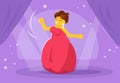 Opera singer Vector. Cartoon. Isolated art Woman sing