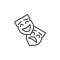 Opera theater mask line icon