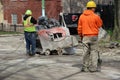 Operate heavy equipment on a Chicago residential Royalty Free Stock Photo