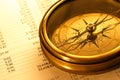 Operating budget and vintage compass Royalty Free Stock Photo