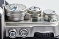 Operating elements: buttons and control dial on SLR camera