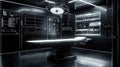 operating high contrast futuristic scan of an operating table Royalty Free Stock Photo